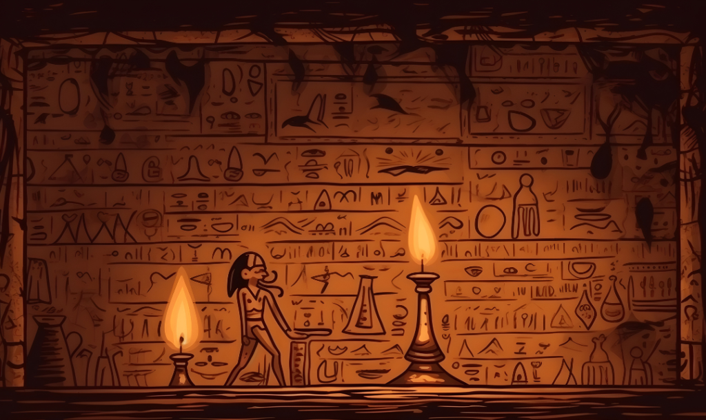 ancient text on wall
